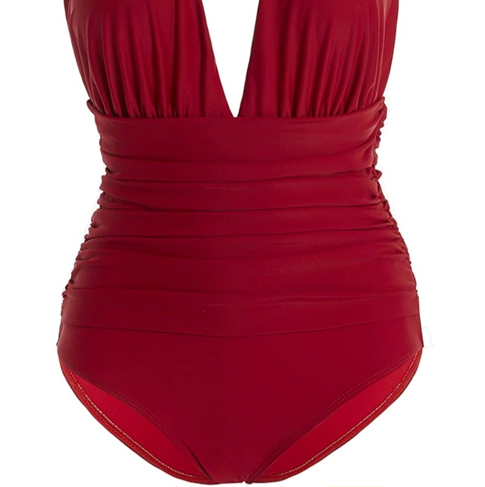 Cherry Red One Piece Bathing Suit - Picture 14 of 14